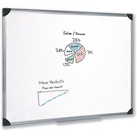 5 Star Magnetic Whiteboard, Aluminium Frame, W1200xH900mm