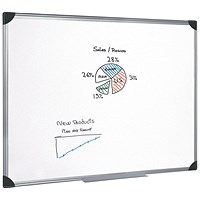 5 Star Magnetic Whiteboard, Aluminium Frame, W1800xH1200mm