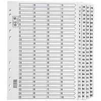 5 Star Index Dividers, 1-100, Mylar Tabs, A4, White