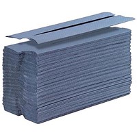 5 Star C-Fold Hand Towels, 1-Ply, Blue, 15 Sleeves of 192 Towels