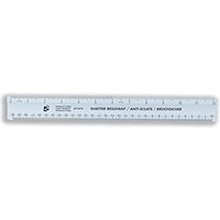 5 Star Plastic Ruler, Shatter-resistant, 300mm, Blue Tint, Pack of 10