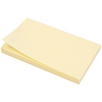 5 Star Extra Sticky Notes, 76x127mm, Yellow, Pack of 12 x 90 Notes