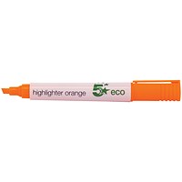 5 Star Eco Highlighters, Orange, Pack of 10