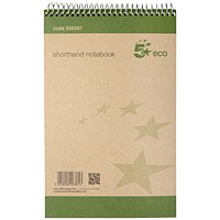 5 Star Eco Shorthand Notebook, 80 Sheets, Pack of 10