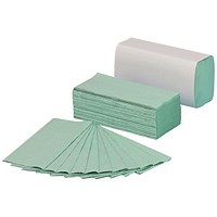 5 Star Z-Fold Hand Towels, Green, 12 Sleeves of 250 Towels