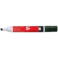 5 Star Drywipe Marker, Xylene/Toluene-free, Chisel Tip, Black, Pack of 12