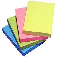 5 Star Sticky Notes, 38x51mm, Assorted Neon Colours, Pack of 12 x 100 Notes