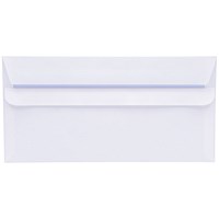 5 Star Plain DL Envelopes, White, Press Seal, 90gsm, Pack of 1000