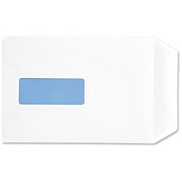 5 Star White C5 Envelopes with Window, Press Seal, 90gsm, Pack of 500