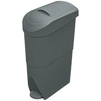 Pedal Operated Sanitay Bin, 20 Litre, Grey