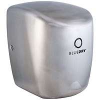 Bluedry Mini Jet Hand Dryer, Brushed Stainless Steel