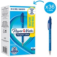 Papermate Flex Grip Ultra Ballpoint Pen - Medium - Black (Blister of 2), 2027739