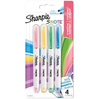 Sharpie S Note 2-in-1 Marker & Highlighter, Assorted, Pack of 4