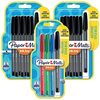 Paper Mate Inkjoy 100 Capped Ballpoint Pens, Black, Pack of 8 - Buy 2 Get Paper Mate Inkjoy 100 Capped Ballpoint Pens, Assorted, Pack of 4 Free