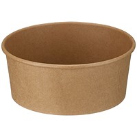 Round PE Lined Kraft Bowl, 750ml, Pack of 300