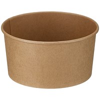 Round PE Lined Kraft Bowl, 1000ml, Pack of 300