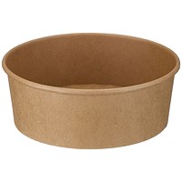 Round PE Lined Kraft Bowl, 1300ml, Pack of 300