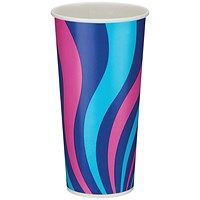 Go-Chill Single Wall PE Lined Cold Paper Cup, 625ml, Assorted, Pack of 1000