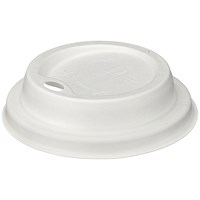 Edenware Moulded Fibre Coffee Cup Lid, 227ml, White, Pack of 1000