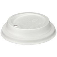 Edenware Moulded Fibre Coffee Cup Lid, 341-454ml, White, Pack of 1000