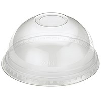 Go-rPET Recyclable PET Domed Lid with Hole, 12oz, Pack of 1000