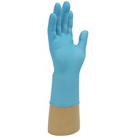 Shield GD21 Blue Nitrile Powder Free Disposable Gloves, Size XL, Blue, Pack of 100