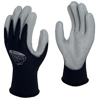 Polyco GH100 PU Coated Nylon Gloves, Medium, Black