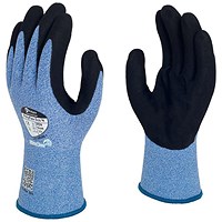 Polyflex Eco Nitrile Palm Coated Gloves, 2XL, Blue and Black, Pack of 10