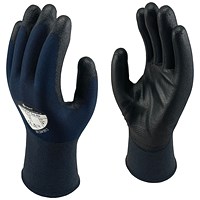 Polyco Polyflex Eco Air PU Coated Gloves, Black/Blue, Size 10/XL, Pack of 10