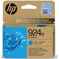 HP 924E EvoMore Ink Cartridge High Yield Cyan 4K0U7NE