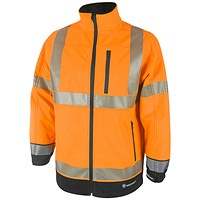 Beeswift High Visibility Two Tone Softshell Jacket, Orange & Black, 4XL