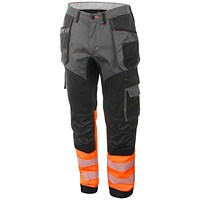 Beeswift High Visibility Two Tone Trousers, Orange & Black, 34S
