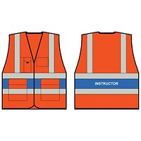 Beeswift Orange Executive "Instructor" Hi-Vis Vest, Orange & Blue, Large