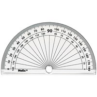 Helix 10cm 180 Degree Protractor, Clear, Pack of 50