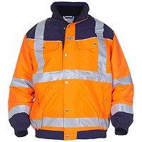 Hydrowear Furth High Visibility Simply No Sweat Pilot Two Tone Jacket, Orange & Navy Blue, Large