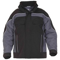 Hydrowear Rimini Simply No Sweat Waterproof Fixed Lining Pilot Jacket, Black & Grey, Large