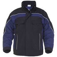 Hydrowear Rimini Simply No Sweat Waterproof Fixed Lining Pilot Jacket, Black & Navy Blue, Small