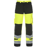 Hydrowear Hertford High Visibility Two Tone Trousers, Saturn Yellow & Black, 30