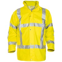 Hydrowear Neer Multi Hydrosoft Flame Retardant Anti-Static High Visibility Waterproof Parka, Saturn Yellow, XL