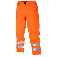 Hydrowear Urbach Simply No Sweat High Visibility Waterproof Quilted Trousers, Orange, Small