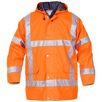 Hydrowear Uitdam Simply No Sweat High Visibility Waterproof Jacket, Orange, 3XL