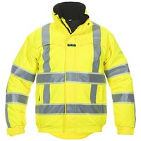 Hydrowear India High Visibility Glow In dark Pilot Jacket, Saturn Yellow, 4XL