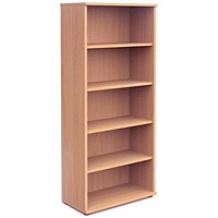 Impulse Extra Tall Bookcase, 4 Shelves, 2000mm High, Beech