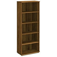 Impulse Extra Tall Bookcase, 4 Shelves, 2000mm High, Walnut