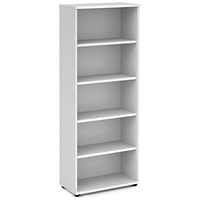 Impulse Extra Tall Bookcase, 4 Shelves, 2000mm High, White