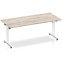Impulse Rectangular Folding Table, 1800mm, Grey Oak
