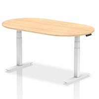 Impulse Sit-Standing Boardroom Table, 1800mm, White Leg, Maple