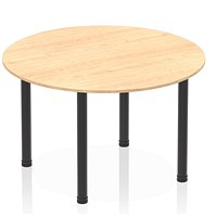 Impulse Circular Table, 1200mm, Maple, Black Post Leg