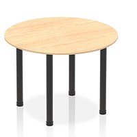 Impulse Circular Table, 1000mm, Maple, Black Post Leg