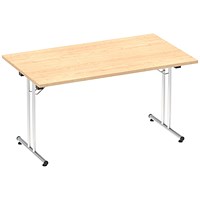 Impulse Rectangular Folding Table, 1400mm, Maple